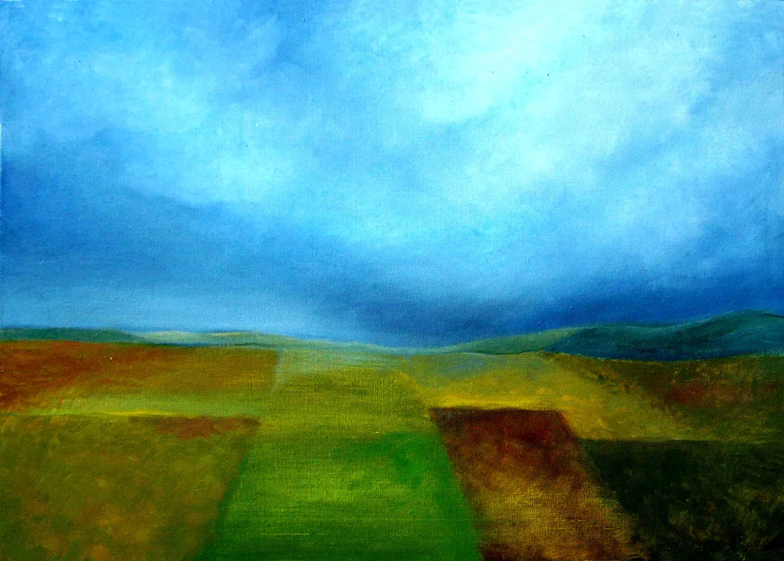 «Jesienne niebo II» (2007), olio su tela — opera di Antonina Wysocka-Jonczak